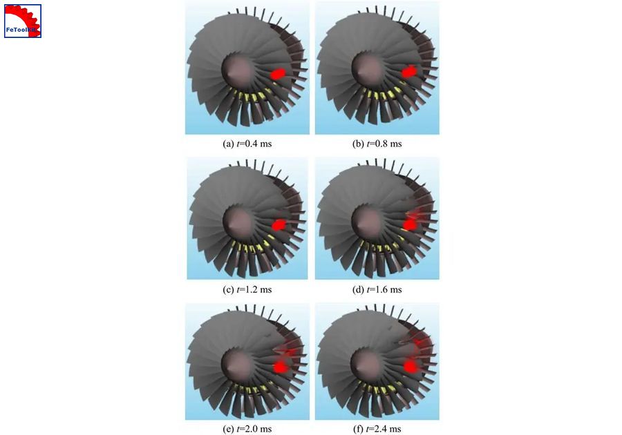 Bird strike fan blade simulation