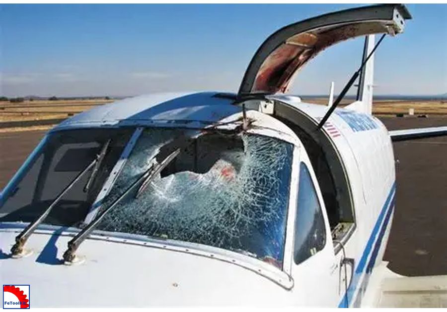 Aircraft windshield impact damage