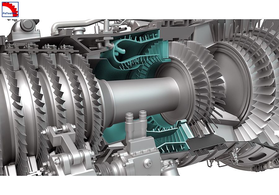 Nozzle guide vane row cutaway